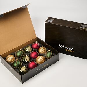 Елочные шары Capodanno 8 см, 12 шт, стекло