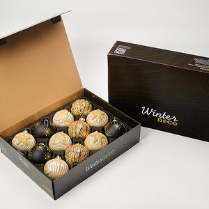 Елочные шары Affogato 8 см, 12 шт, стекло