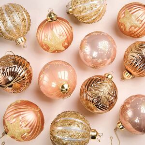 Елочные шары Caramello 8 см, 12 шт, стекло