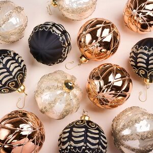 Елочные шары Delizia - Tiramisu 10 см, 12 шт, стекло