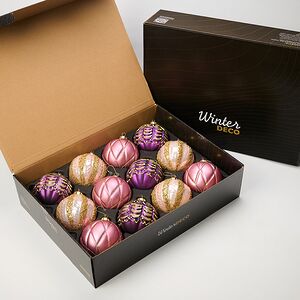 Елочные шары 10 см Delizia - Plum Pudding, 12 шт, стекло