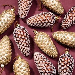 Елочные игрушки Шишки Mochaccino 12 см, 12 шт, стекло