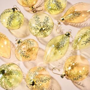 Елочные игрушки Fascino Verde 8 см, 12 шт, стекло