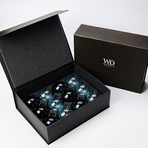 Елочные шары Fiume-Veneto: Night Blue 8 см, 11 шт, подарочная коробка, стекло, уцененные Winter Deco фото 3