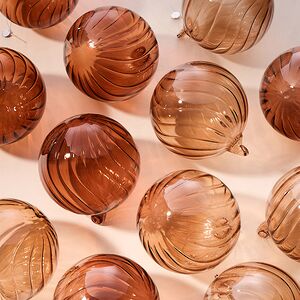 Елочные шары Fiume-Veneto: Peacan Brown 10 см, 12 шт, стекло