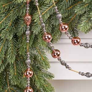 Бусы на елку Vintage Christmas: Pink Silver 180 см, стекло Winter Deco фото 2