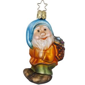 Стеклянная елочная игрушка Гном Турист Марко 10 см Inge Glas фото 1
