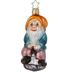 Стеклянная елочная игрушка Гном Сократ 10 см Inge Glas фото 1