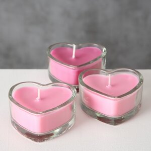 Набор чайных свечей в подсвечниках Sweet Romantic 4 см, 3 шт, стекло