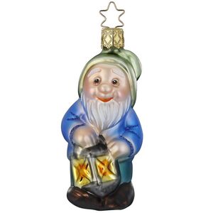 Стеклянная елочная игрушка Гном Звездочет Лунас 10 см Inge Glas фото 1