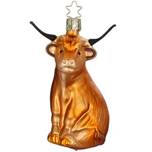 Стеклянная елочная игрушка Бык Буффало 11 см Inge Glas фото 1