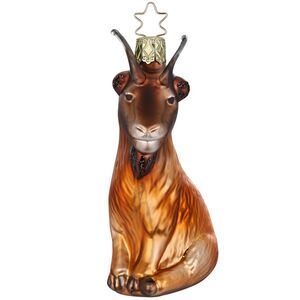 Стеклянная елочная игрушка Козлик Веня 10 см Inge Glas фото 1