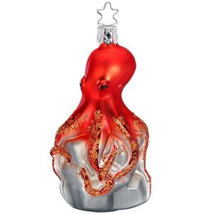 Стеклянная елочная игрушка Осьминог Поли 11 см Inge Glas фото 1