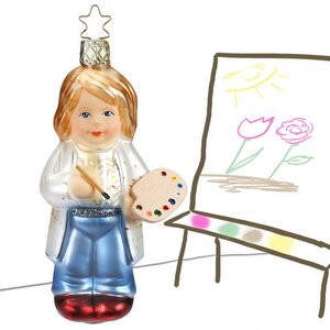Стеклянная елочная игрушка Девочка Шеррил - Время художеств 11 см, подвеска Inge Glas фото 1