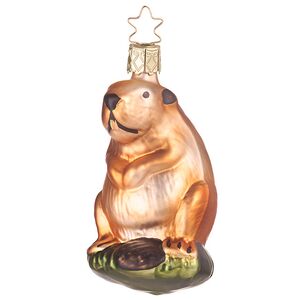 Стеклянная елочная игрушка Бобр Платон 9 см Inge Glas фото 4