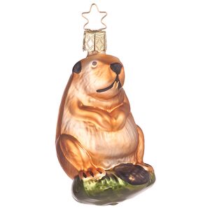 Стеклянная елочная игрушка Бобр Платон 9 см Inge Glas фото 3