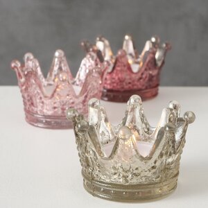 Набор стеклянных подсвечников Princess Crown 5 см, 3 шт