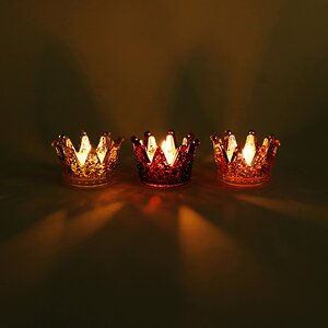 Набор стеклянных подсвечников Princess Crown 5 см, 3 шт Boltze фото 2