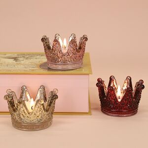 Набор стеклянных подсвечников Princess Crown 5 см, 3 шт