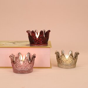 Набор стеклянных подсвечников Princess Crown 5 см, 3 шт Boltze фото 5
