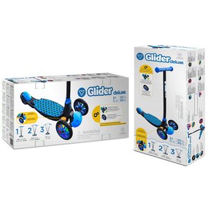 Кикборд Yvolution Glider Deluxe, колеса 120/80 мм, синий с черным, до 20 кг YVolution фото 4