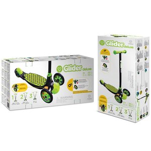 Кикборд Yvolution Glider Deluxe, колеса 120/80 мм, лайм с черным, до 20 кг YVolution фото 3