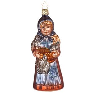 Стеклянная елочная игрушка Золушка 15 см