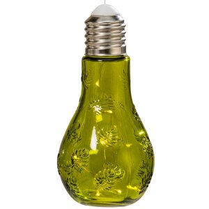 Декоративный подвесной светильник Лампа Флоранж 18 см зеленый, на батарейках, стекло, IP20