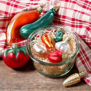 Стеклянная елочная игрушка Чесночок 6 см, подвеска