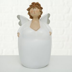 Декоративная фигурка Ангел Флора в белом 25 см