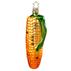 Стеклянная елочная игрушка Кукуруза 12 см, подвеска Inge Glas фото 1