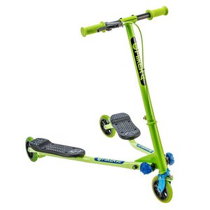 Инерционный самокат Yvolution Fliker Air A1 салатовый с голубым, от 5 лет, до 50 кг