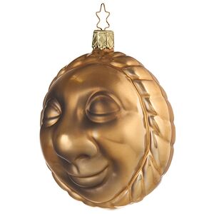 Стеклянная елочная игрушка Золотое Светило 10 см