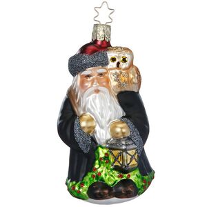 Стеклянная елочная игрушка Санта Альбус 12 см Inge Glas фото 1