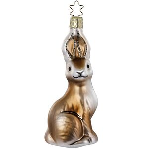 Стеклянная елочная игрушка Заяц Руфус 12 см Inge Glas фото 1