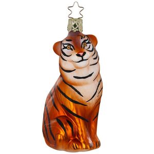 Стеклянная елочная игрушка Тигр Манфредо 11 см Inge Glas фото 1