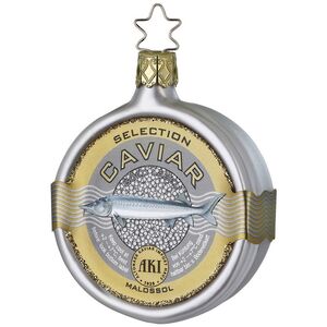 Стеклянная елочная игрушка Баночка Черной Икры - Sacrofano 8 см Inge Glas фото 1