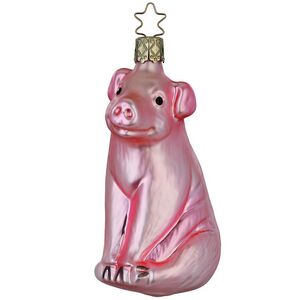 Стеклянная елочная игрушка Поросенок Теодоро - Dear Friend 11 см Inge Glas фото 1