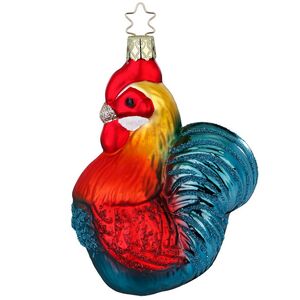 Стеклянная елочная игрушка Петушок Кристофор 11 см Inge Glas фото 1