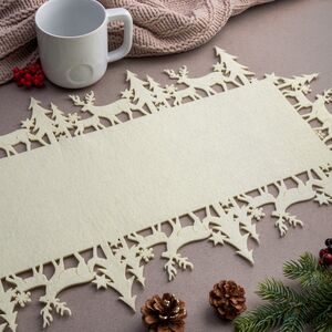 Новогодняя дорожка для стола Монтана 100*35 см белый молочный