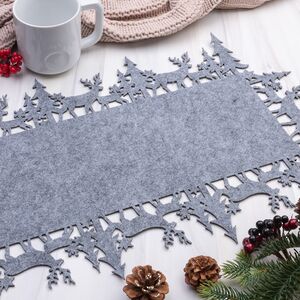 Новогодняя дорожка для стола Монтана 100*35 см дымчатая