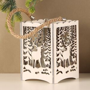 Деревянный подсвечник Лесная Магия - Олень с олененком 14 см Boltze фото 2