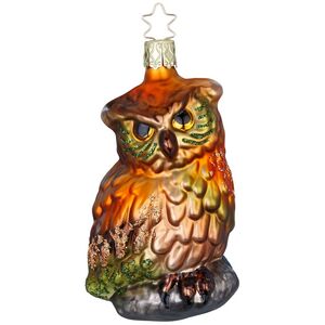 Стеклянная елочная игрушка Сова Джиселла - Bankfoot 11 см Inge Glas фото 1