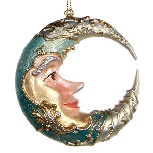 Елочная игрушка Небесное Светило - Месяц 16*15*6 см бирюзовый, подвеска Katherine’s Collection фото 1