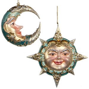 Елочная игрушка Небесное Светило - Месяц 16*15*6 см бирюзовый, подвеска Katherine’s Collection фото 2
