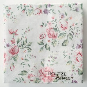 Бумажные салфетки Rose Garden 17*17 см, 20 шт, белые Boltze фото 1