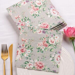 Бумажные салфетки Rose Garden 17*17 см, 20 шт, дымчатые