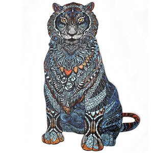 Деревянный пазл Дикий тигр 39*24 см синий, 190 элементов