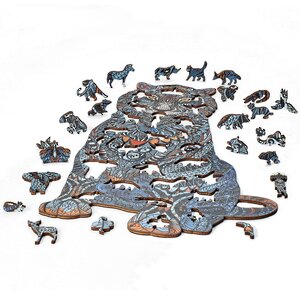 Деревянный пазл Дикий тигр 39*24 см синий, 190 элементов Active Puzzles фото 2