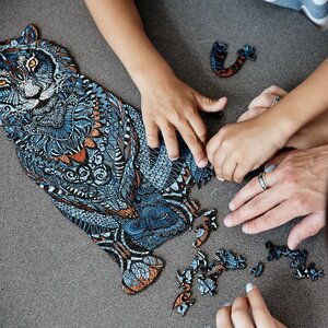 Деревянный пазл Дикий тигр 39*24 см синий, 190 элементов Active Puzzles фото 7